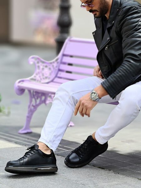 BLACK AMIRI GENUINE LEATHER MEN'S LEATHER DAILY COMFORTABLE SHOES