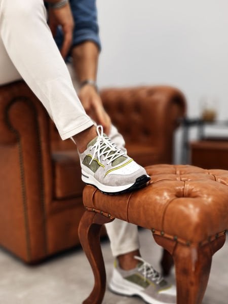 WHITE GREEN SPYDER BEYAZ YEŞİL BEYAZ ERKEK DERİ GÜNLÜK AYAKKABI