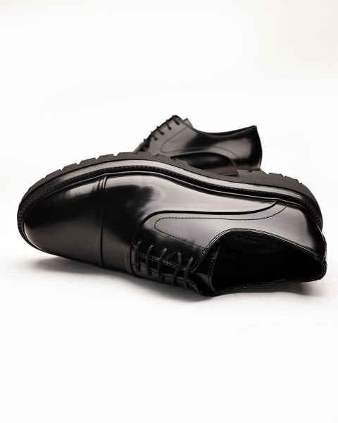 PATENT BLACK CEO Hakiki Deri Klasik Erkek Ayakkabı SİYAH AÇMA - 44