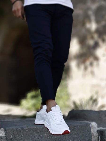 İBAY 523 SHELL-X WHITE RED MEN'S LEATHER DAILY SHOES