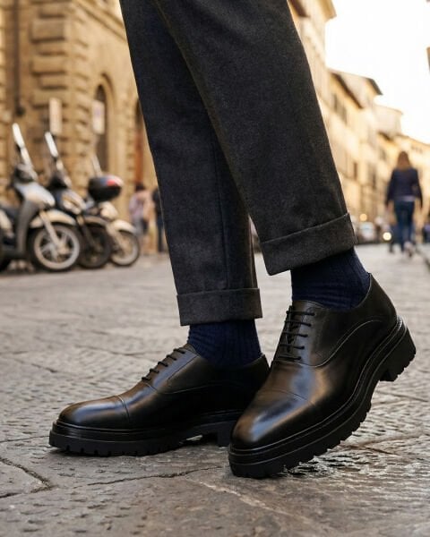 BLACK CEO HAKİKİ DERİ RAHAT GÜNLÜK KLASİK AYAKKABI SİYAH - 45