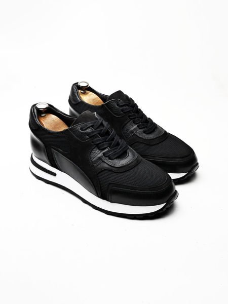 SCHWARZE URBAN-TAGESSCHUHE AUS ECHTEM LEDER FÜR HERREN