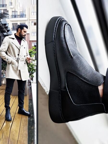 İBAY 022 GABRIEL SİYAH ERKEK DERİ GÜNLÜK AYAKKABI SİYAH SİYAH - 42