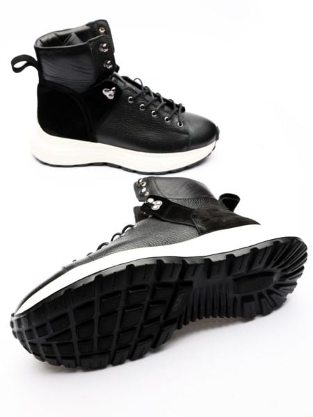 İBAY BLACK LINCOLN HAKİKİ DERİ ERKEK TARZ BOT SİYAH FLOTER - 44