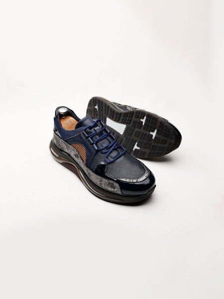 NAWY BLAUE THEON AIR FREIZEITSCHUHE AUS LEDER FÜR HERREN