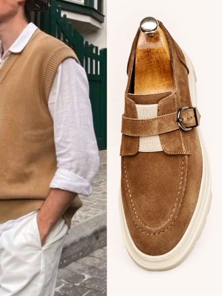 COFFEE SUEDE VASCO BROWN SUEDE MEN'S CASUAL SHOES