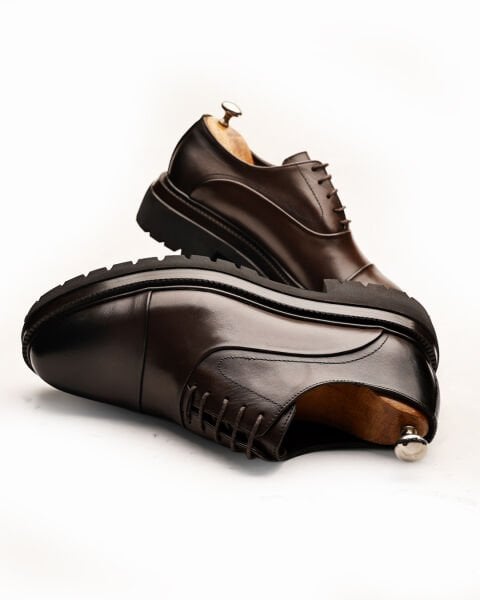 BROWN CEO HAKİKİ DERİ ERKEK GÜNLÜK AYAKKABI – KAHVERENGİ KAHVE ANTİK - 44