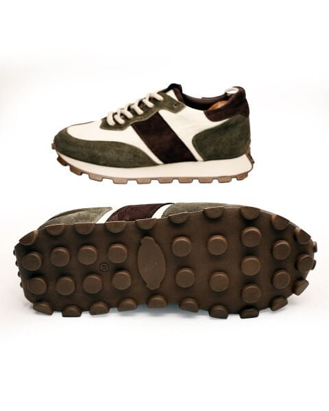 CREAM GREEN TIGER HAKİKİ DERİ ERKEK GÜNLÜK AYAKKABI KREM YEŞİL - 41