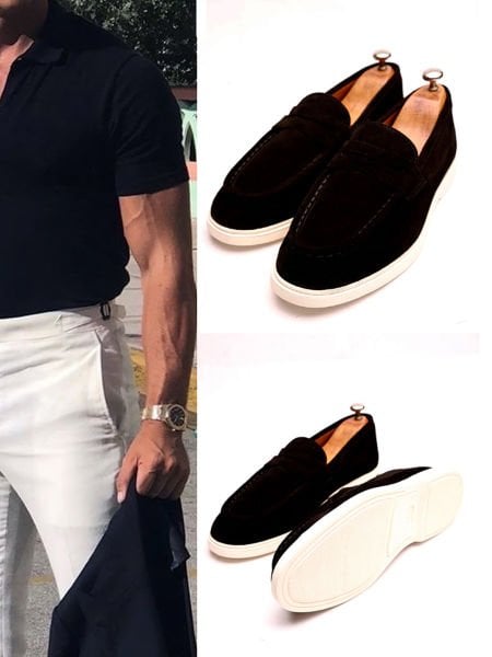 BLACK SUEDE KEEN SUEDE LEATHER MEN'S LEATHER CASUAL SHOES BLACK SUEDE - 43