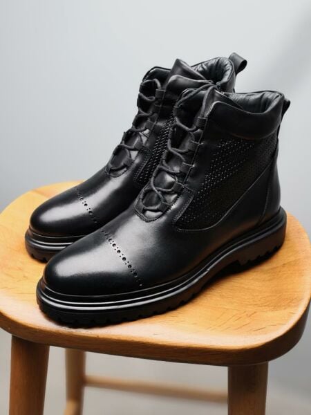 İBAY SNOW HAKİKİ DERİ HAFİF ERKEK DERİ BOT SİYAH - 44