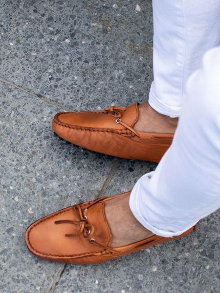 İBAY 012 CLEVER Men's Tan Color Genuine Leather Classic Shoes TABA - 44