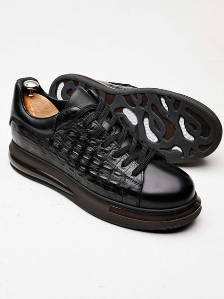 İBAY AMIRI BLACK CROCOTE MEN'S LEATHER DAILY SHOES BLACK CROCOTE - 43