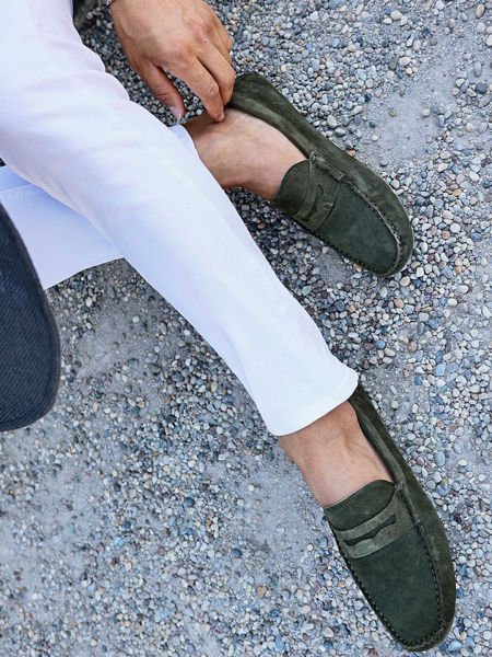 GRÜNE WILDLEDER-FRÜHLINGS-TÄGLICHE SCHUHE IM KOMFORTABLEN STIL