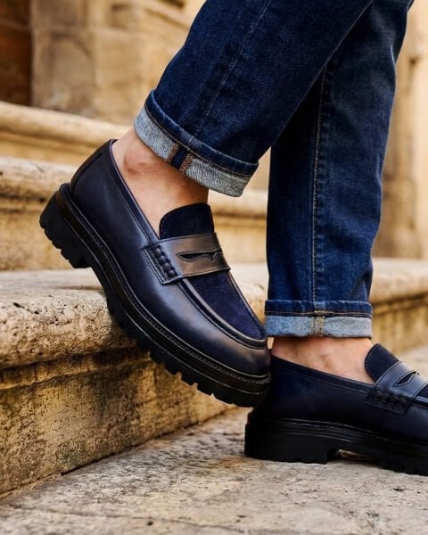 NAVY BLUE GRECO HAKİKİ DERİ ERKEK GÜNLÜK TARZ AYAKKABI LUX LACİVERT - 44