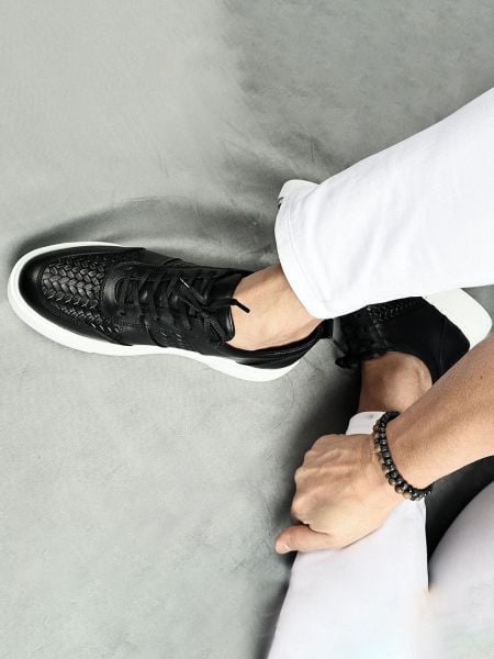 İBAY 185 LIKE BLACK LEATHER MEN'S DAILY SHOES BLACK CROCO - 41