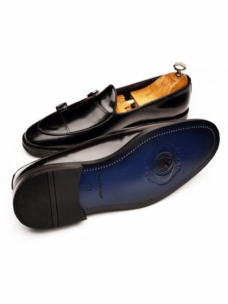 PATENT BLACK  VITOR HAKİKİ DERİ ERKEK KLASİK AYAKKABI SİYAH AÇMA - 45