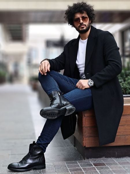 BLACK SNIPER HAKİKİ DERİ TARZ POSTAL SİYAH - 45