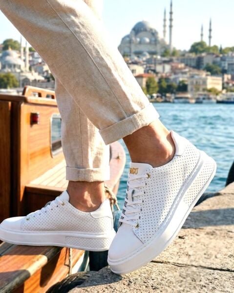 WHITE LUX RIVO HAKİKİ DERİ ERKEK GÜNLÜK AYAKKABI BEYAZ LUX BEYAZ - 40