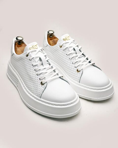 WHITE LUX RIVO HAKİKİ DERİ ERKEK GÜNLÜK AYAKKABI BEYAZ LUX BEYAZ - 45