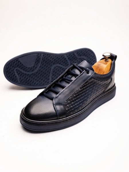 MARINEBLAU RELAX HERREN FREIZEITSCHUHE AUS ECHTEM LEDER MARINEBLAU - 44