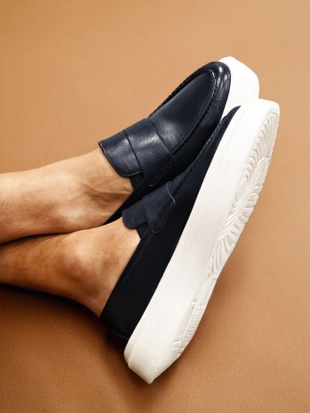 NAVY BLUE HALCON HAKİKİ DERİ RAHAT ERKEK AYAKKABI LACİVERT - 42