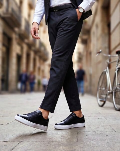 İBAY JIMMY BLACK SLEEPLESS MEN'S LEATHER DAILY STYLE SHOES BLACK - 43