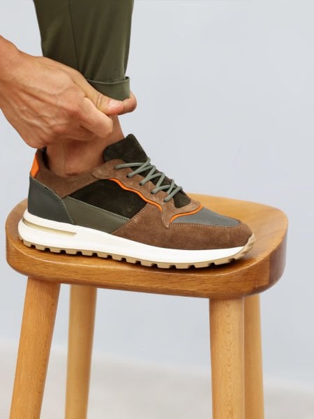 MIX COLOR SPYDER QUALITY GENUINE LEATHER SNEAKERS SHOES MIX - 45