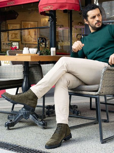 GREEN SUEDE DYNAMIC HAKİKİ DERİ BOT HAKİ SÜET - 41