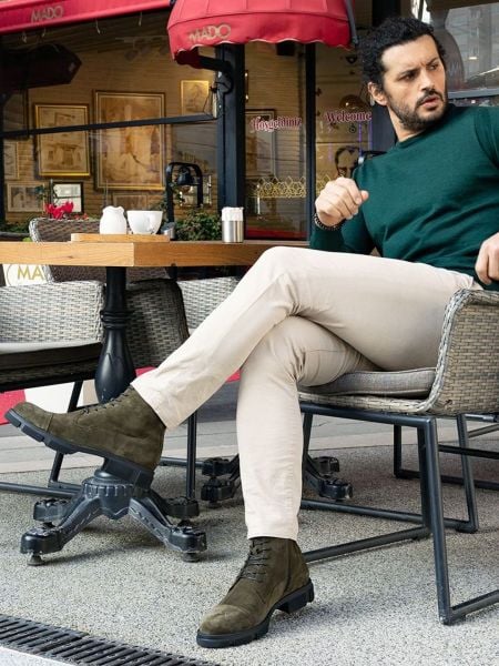 GREEN SUEDE DYNAMIC HAKİKİ DERİ BOT HAKİ SÜET - 44