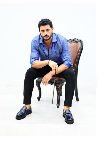 NAVY BLUE  VOGUE LACİVERT HAKİKİ DERİ ERKEK KALIN TABAN ŞIK AYAKKABI LACİVERT AÇMA - 42