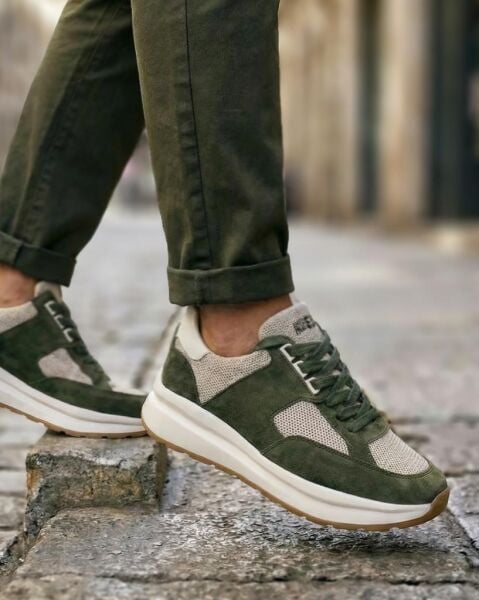GREEN LUCERA HAKİKİ DERİ ERKEK GÜNLÜK AYAKKABI HAKİ YEŞİLİ - 46