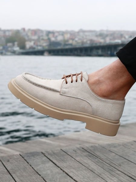 BEIGE WILDLEDER BULLY HERRENSCHUHE AUS ECHTEM LEDER BEIGE WILDLEDER - 45