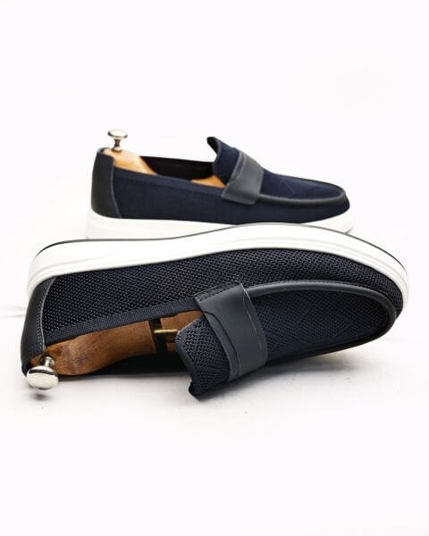 NAVY BLUE ALVARO Çok Rahat Yazlık Erkek Günlük Ayakkabı LACİVERT - 44