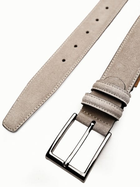 BEIGE SUEDE LION BELT HAKİKİ DERİ KEMER 094 BEJ SÜET - 140CM