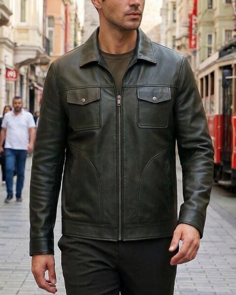 JOHN DAWID GREEN ONYX %100 GERÇEK DERİ MONT YEŞİL - L