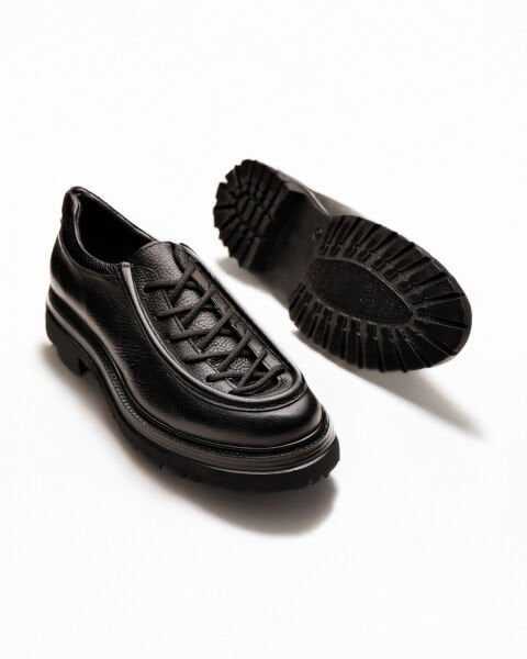 BLACK TITAN HAKİKİ DERİ ERKEK GÜNLÜK TARZ AYAKKABI SİYAH FLOTER - 41