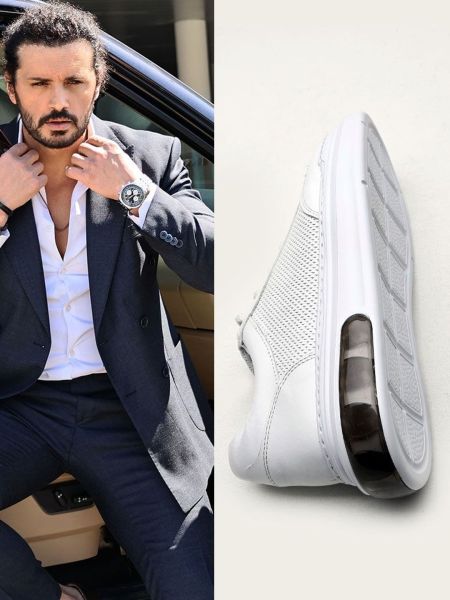 İBAY 5403 MATEO MEN'S WHITE BLACK LEATHER DAILY SHOES WHITE - 39