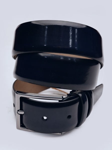 NAVY BLUE LION BELT HAKİKİ DERİ ERKEK KEMERİ 017 LACİVERT AÇMA - 140CM