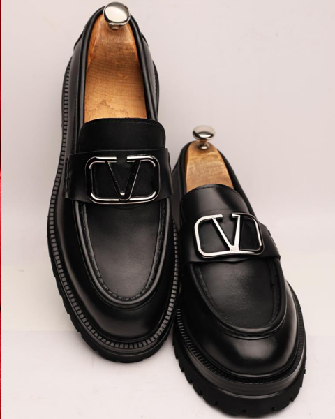 BLACK RALLY KALIN TABAN ERKEK DERİ TARZ AYAKKABI +5CM SİYAH ANTİK - 45