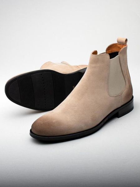 IBAY 030 CHELSEA BEIGE STYLE HERREN WILDLEDERSTIEFEL BEIGE WILDLEDER - 46