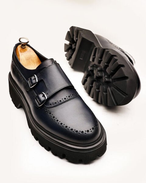 NAVY BLUE BARCA HAKİKİ DERİ ERKEK GÜNLÜK AYAKKABI LACİVERT - 45