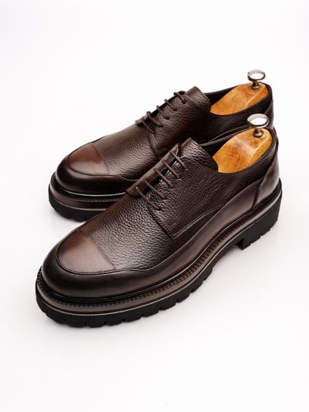 COFFEE FLOATER PASQUA GENUINE LEATHER DAILY CLASSIC MEN'S SHOES BROWN FLOATER - 44