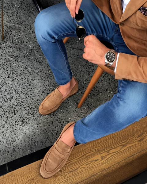 COFFEE SUEDE ESTE HAKİKİ SÜET DERİ ERKEK TARZ YAZLIK AYAKKABI KAHVE - 44
