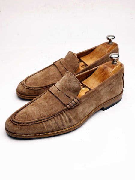 COFFEE SUEDE ESTE HAKİKİ SÜET DERİ ERKEK TARZ YAZLIK AYAKKABI KAHVE - 42