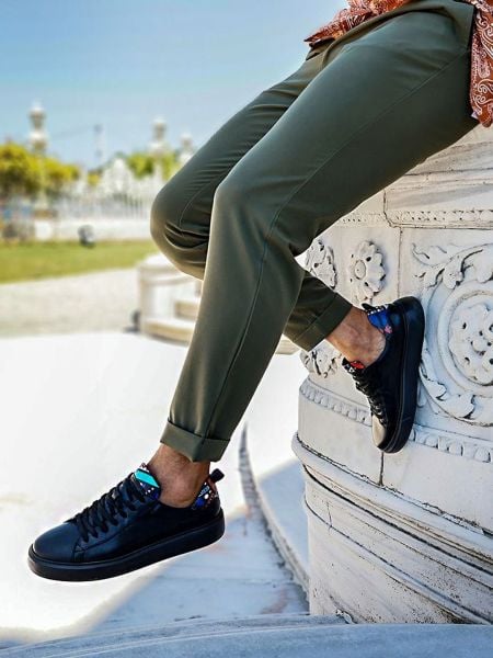 İBAY 2246 HAWAII COMFORTABLE MEN'S LEATHER DAILY SHOES BLACK - 41