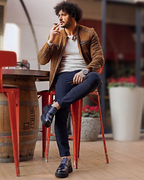 NAVY BLUE CHARISMA HAKİKİ DERİ GÜNLÜK AYAKKABI LACİVERT AÇMA - 45