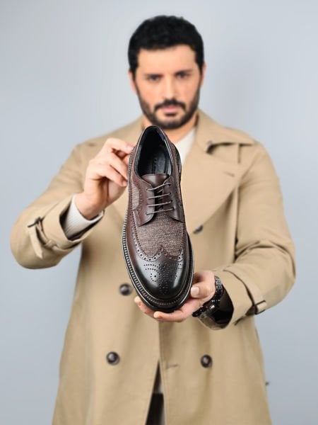 COFFEE PERFECT HAKİKİ DERİ  KLASİK AYAKKABI COFFE X - 43