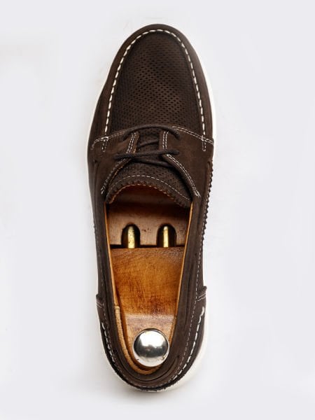 COFFEE NUBUCK CAPTAN NUBUCK LEATHER HIGH QUALITY MEN'S CASUAL SHOES BROWN NUBUCK - 45