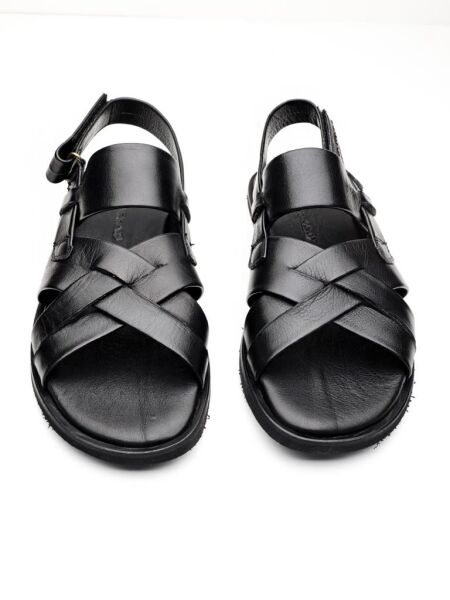 İBAY BLACK BEACH SANDALET SİYAH DERİ ERKEK SANDELET SİYAH - 42