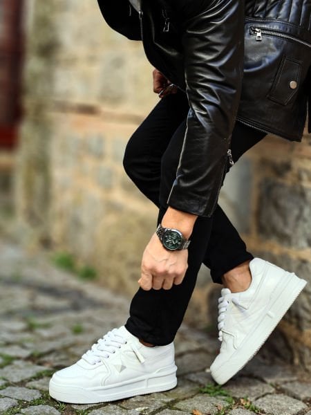 WHITE RANGER MEN'S DAILY THICK SOLE SHOES WHITE - 37